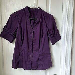Women short sleeve shirt, purple, small